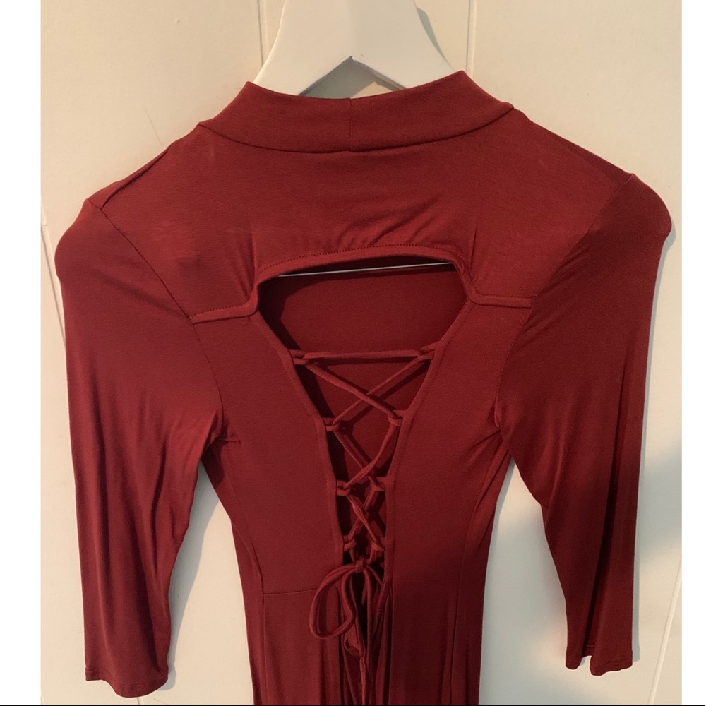 Size Small lace up back bodycon dress